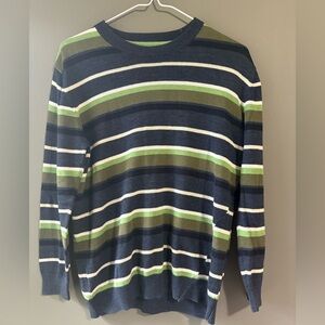 Billabong size medium Striped Navy and Green Men's Sweater long sleeve